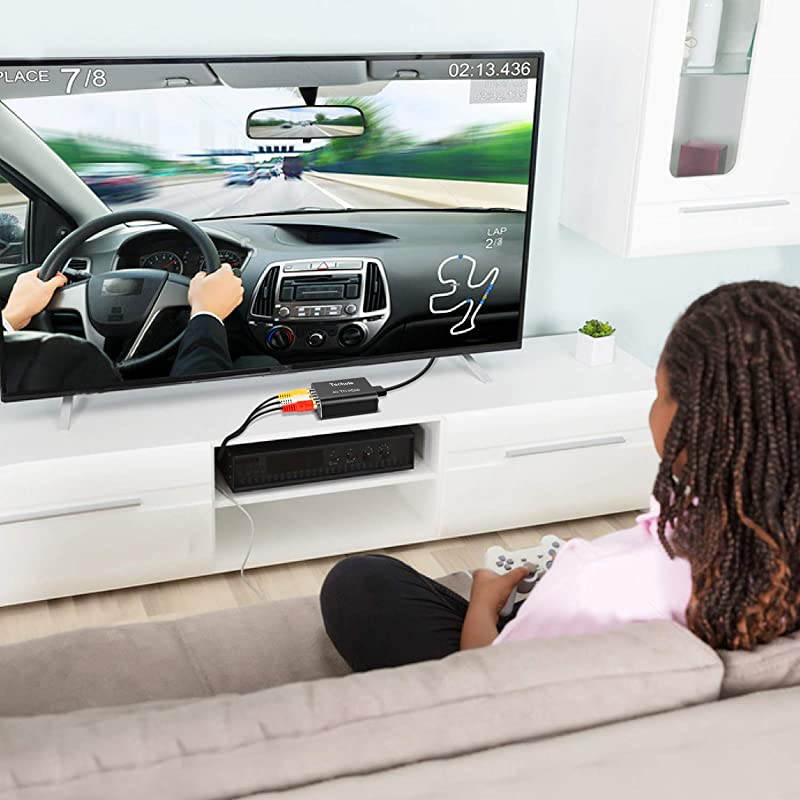 RCA to HDMI Audio Converter  Aluminum 1080P RCA Composite CVBS AV to HDMI Adapter Supporting PALNTSCIncluded 3RCA Composite Cable CVBS Converter for PS2 Wii Xbox SNES N64 VHS VCR DVD PC