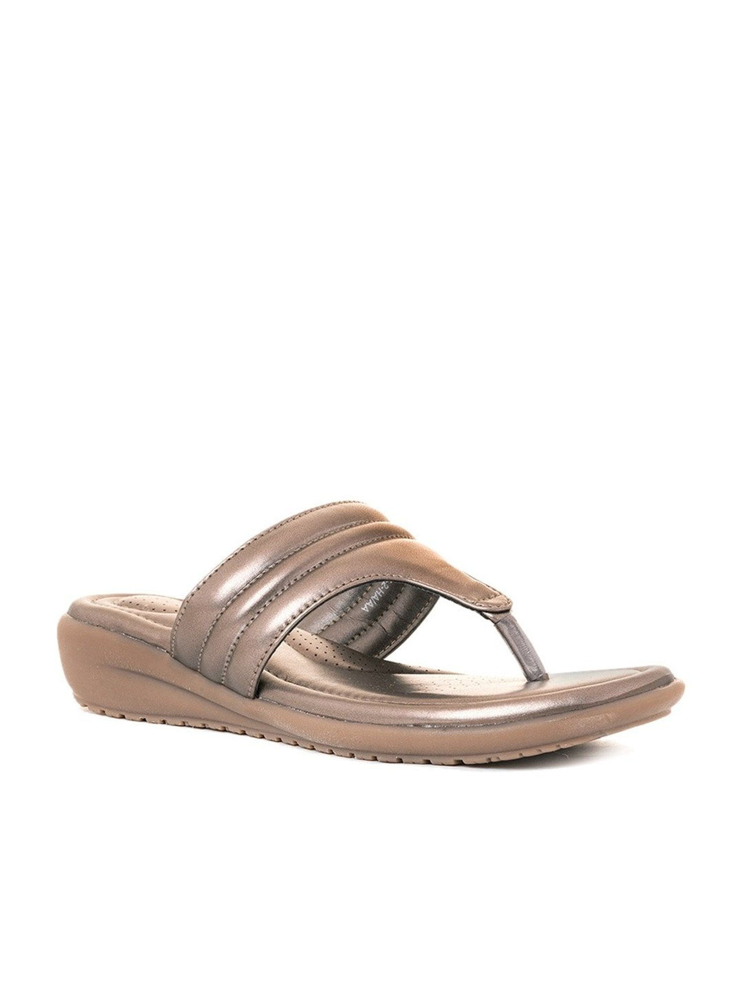 Softouch by Khadims Women's Rose Gold Thong Wedges