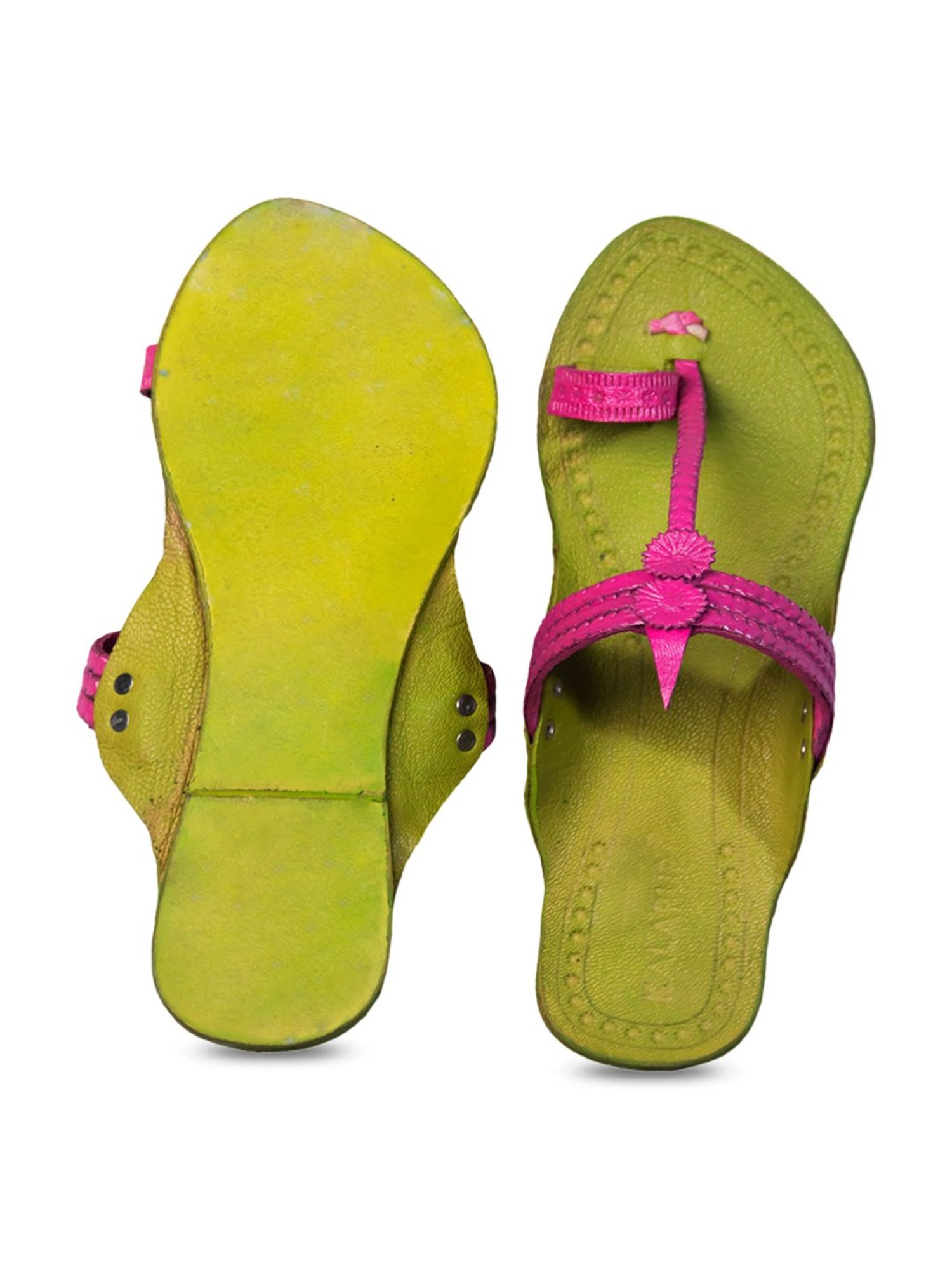Kalapuri Women's Pink Kolhapuri Sandals
