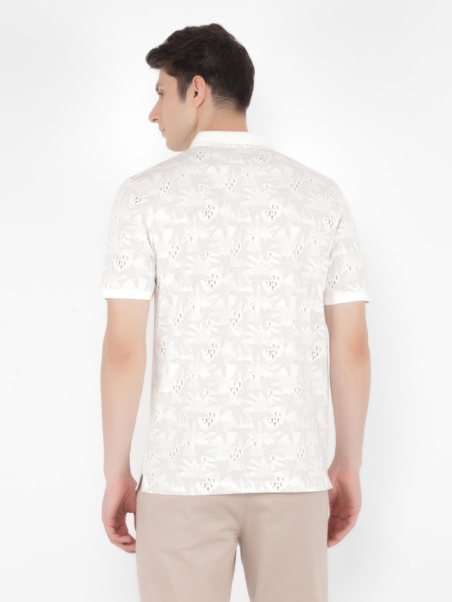 Crimsoune Club Multicolored Cotton Slim Fit Printed Polo T-Shirt