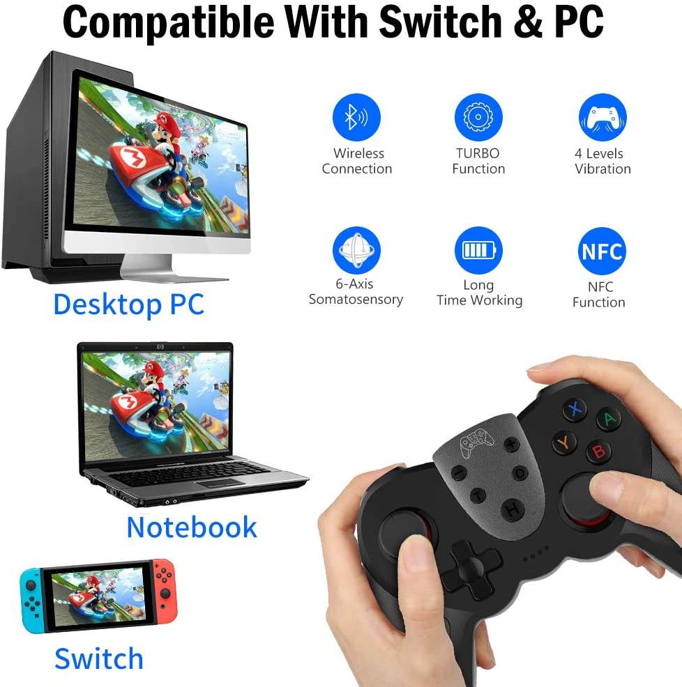 Wireless Switch Pro Controller with NFC Remote Function for N-Switch/Switch Lite, Switch Controller Gamepad Joystick