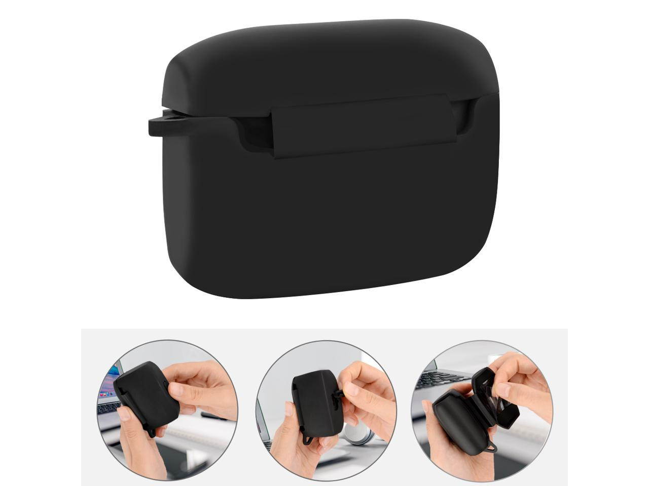 Silicone Cover for Jabra Elite Active 65t Case, Elite 65 Wireless Sports Earbuds, Jabra Elite65t, Elite65 Protective Charging Case Cover (Black)