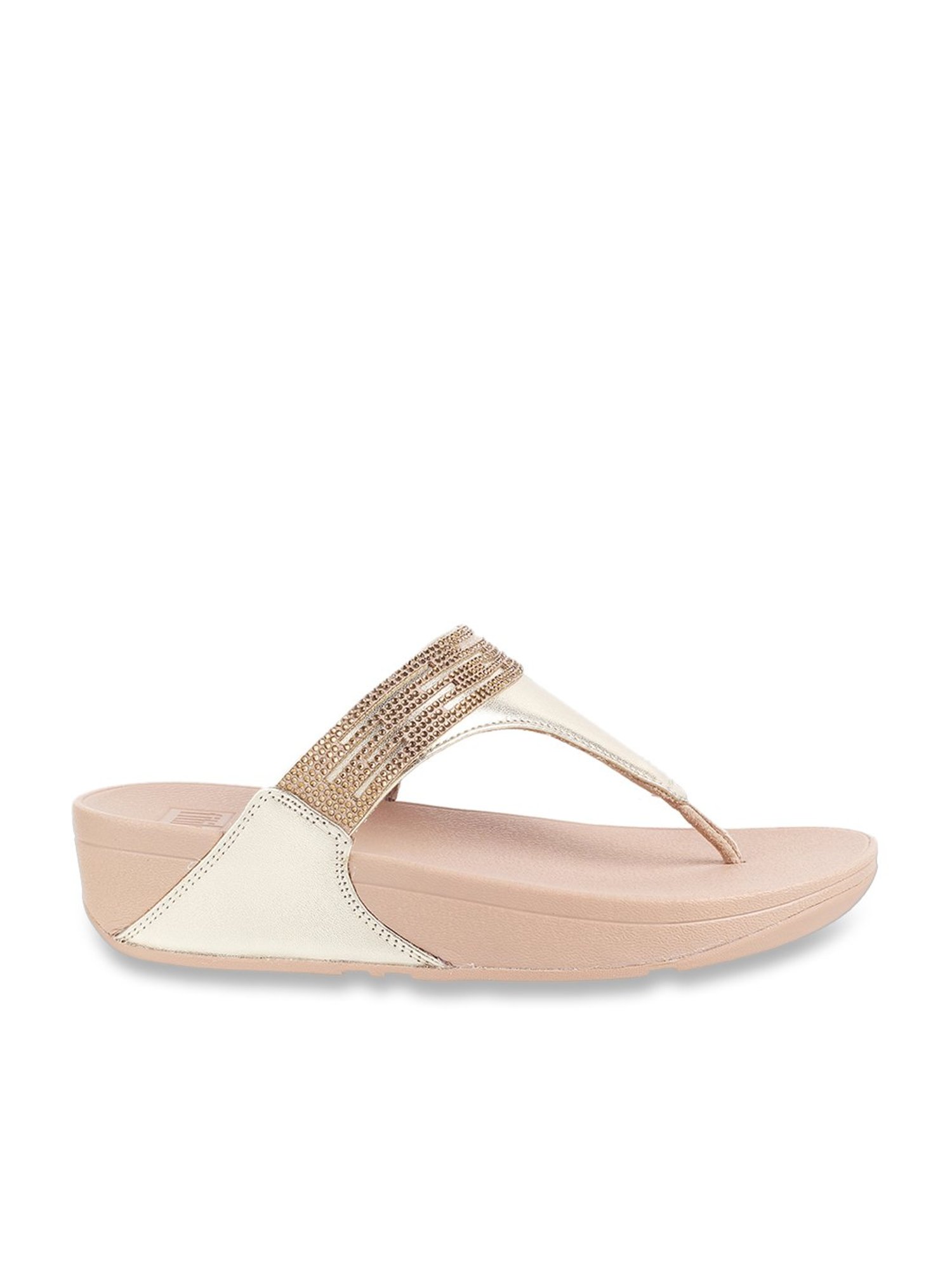 FitFlop Women's Gold Thong Wedges