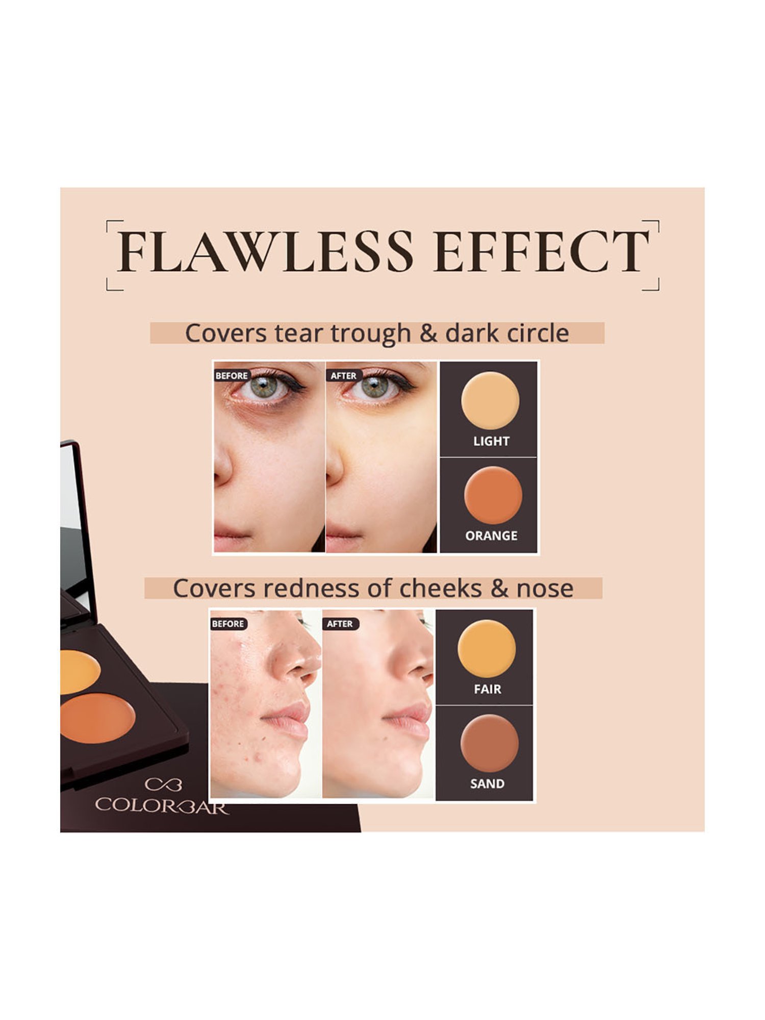 Colorbar 24Hrs Wear Concealer Palette Light Medium 001 - 9 gm