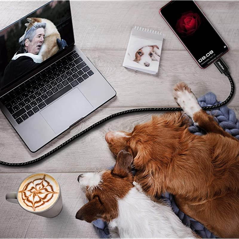 USB A to USB C Cable Fast Charging, [5-Pack, 3/3/6/6/10 ft]  Type C Fast Charger Power Cord Compatible with Samsung Galaxy Note 9 / Note 10 / Note 20, S9 S10 S20 S21 Ultra S10E, Nylon Braided