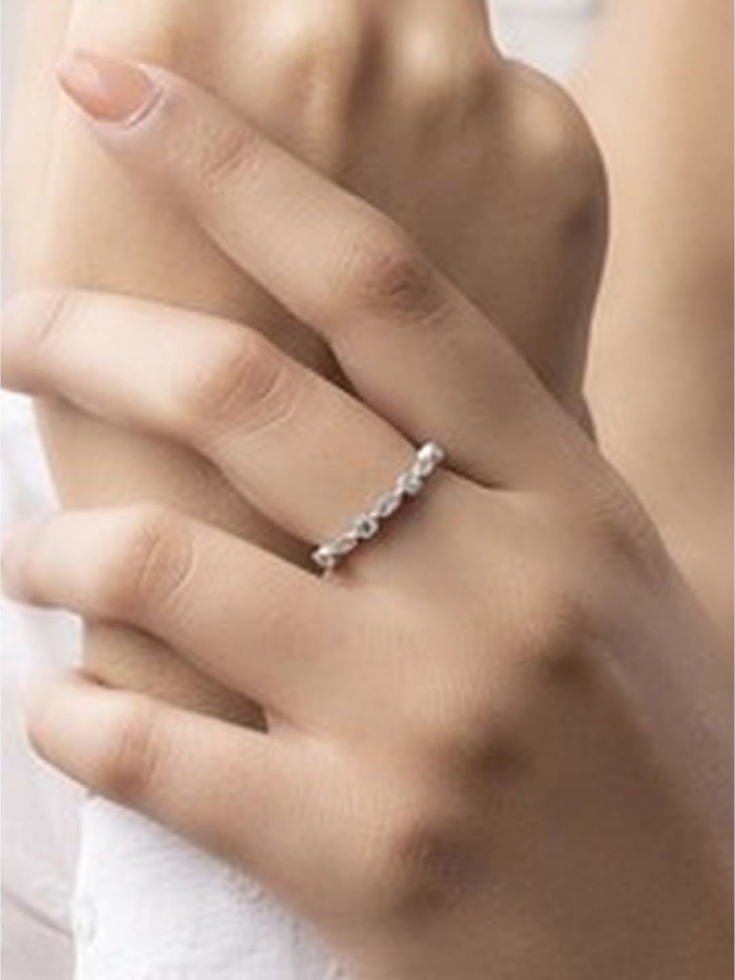 March by FableStreet 92.5 Sterling Silver Dainty Zircon Ring for Women