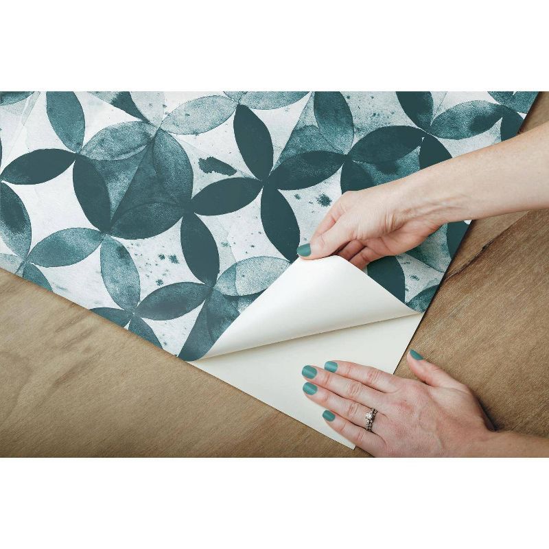 RoomMates Paul Brent Moroccan Tile Green Peel and Stick Wallpaper