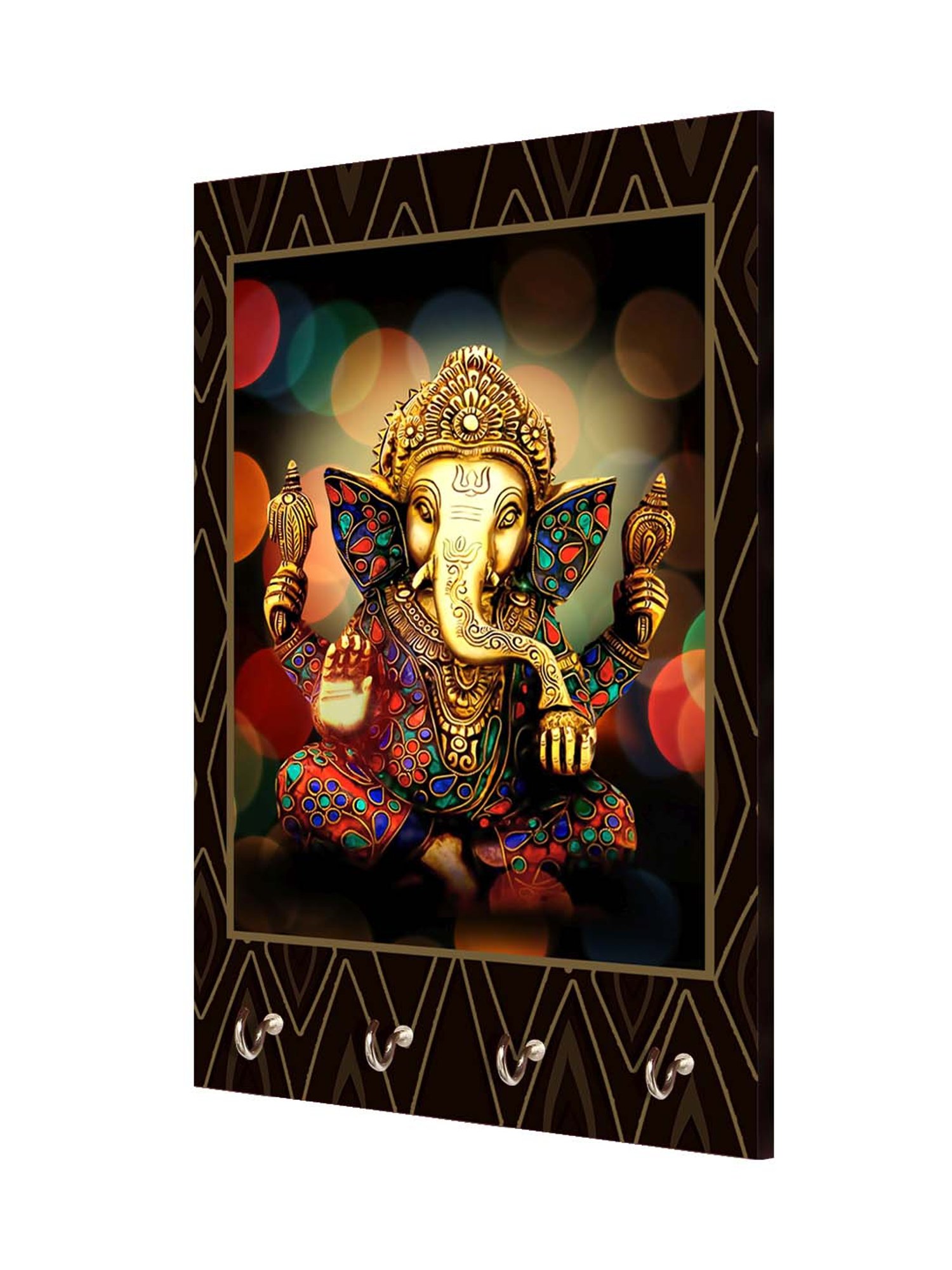 999Store Multicolour MDF Decorative Wall Mount Key Holder - Set of 1