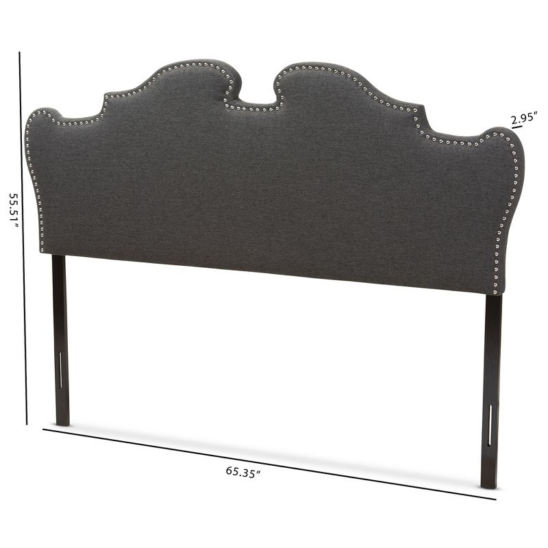 Dalton Modern and Contemporary Fabric Headboard Full Dark Gray - Baxton Studio