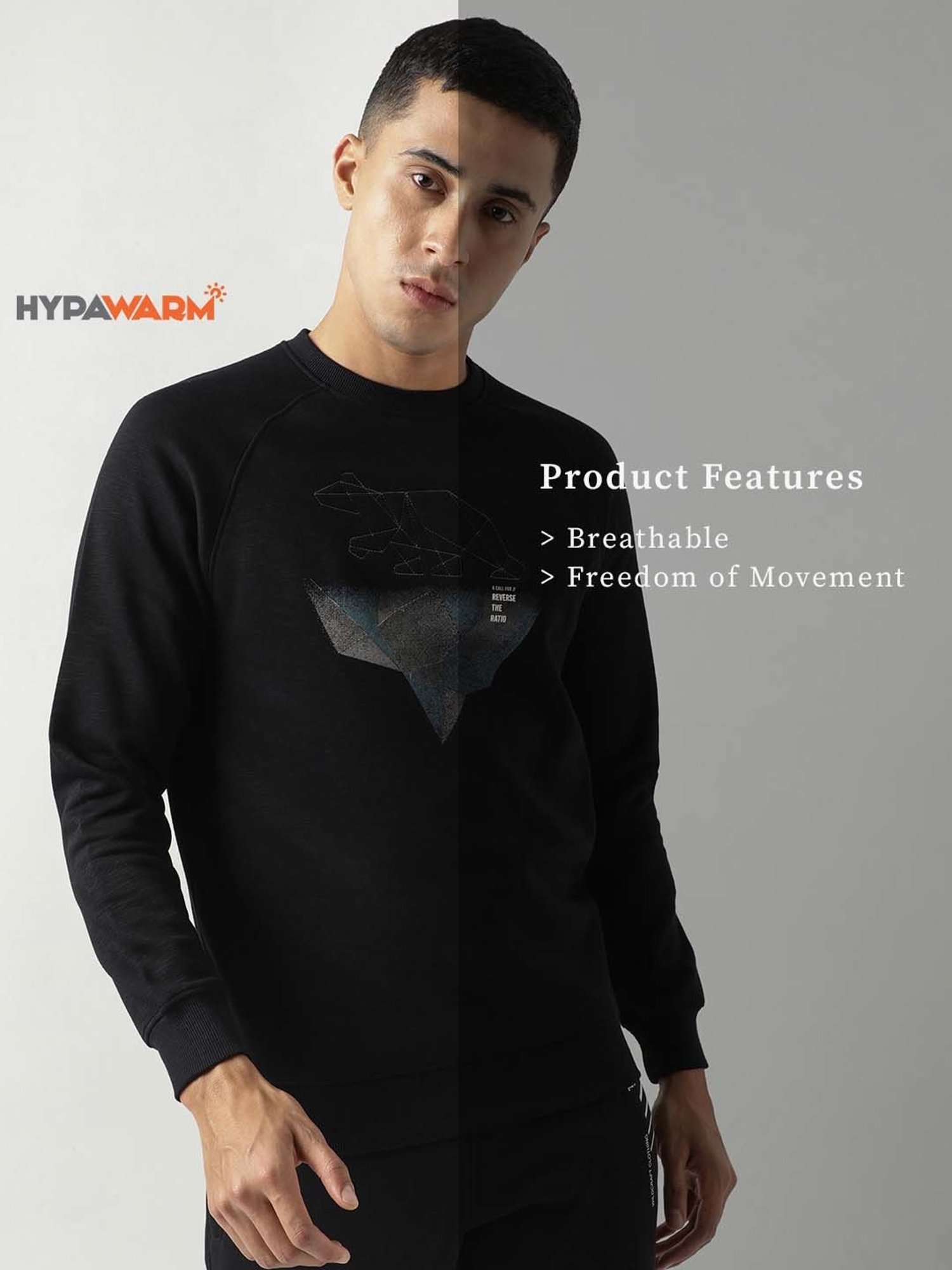 Wildcraft Black Regular Fit Printed Sweatshirt