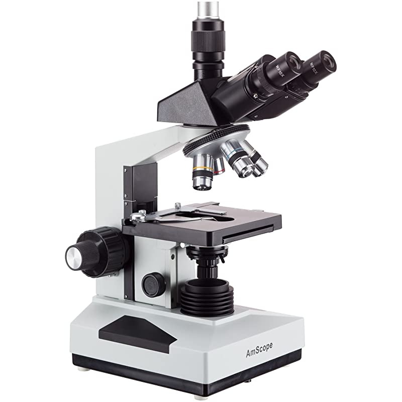 T490B Compound Trinocular Microscope, 40X-2000X Magnification, Halogen Light, Abbe Condenser, 2-Layer Mechanical Stage, High-Resolution Optics, Awarded No. 6 Among The Top 10 Microscopes 2016