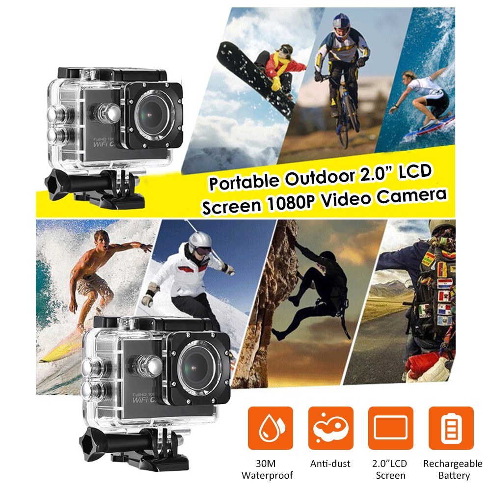 Outdoor 2.0&rdquo; LCD Screen 1080P High Definition Camera Scouting Video Camera Supported 32G(Max.) T-F Card Waterproof Design for Sport Cycling