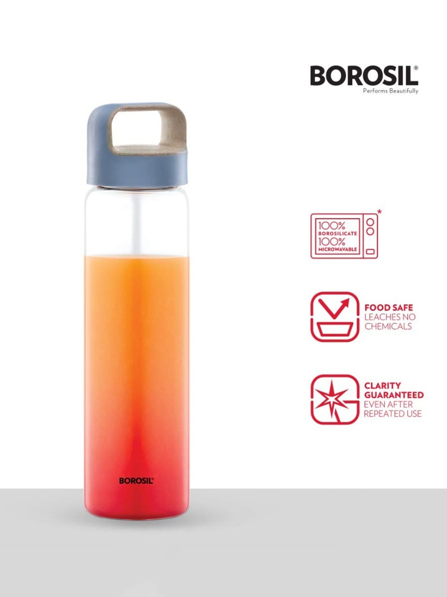 Borosil Water Bottle For Hot & Cold Water (Blue, 750 ml)