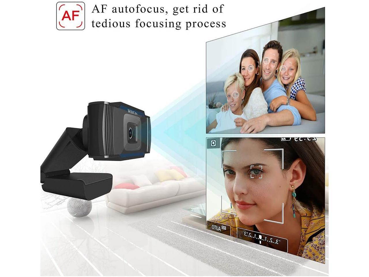 PC Webcam, 720P Full HD Webcam USB Desktop & Laptop Webcam Live Streaming Webcam with Microphone Widescreen HD Video Webcam for Video Calling