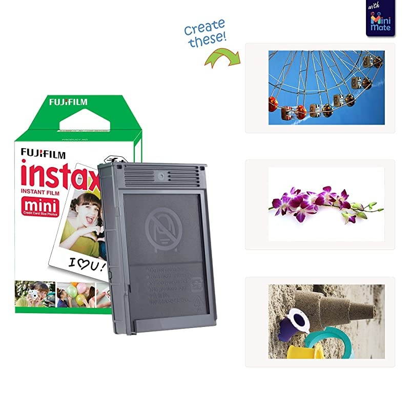 Instax Mini Instant Film 5 Pack 100 Sheets 10 Plastic Desk Frames + 20 Paper Frames Plus 60 Sticker Frames