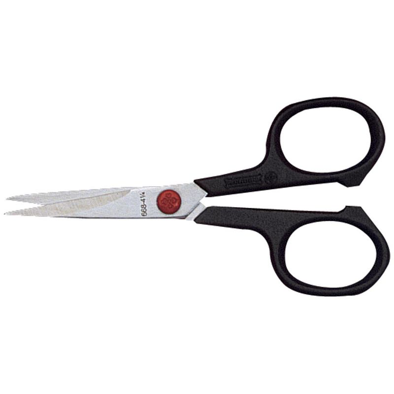 Mundial Red Dot Embroidery Scissors 4.25"-Knife Edge