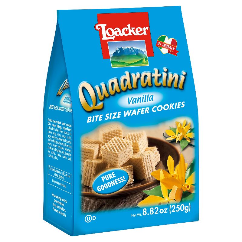 Loacker Quadratini Vanilla Bite Size Wafer Cookies - 8.82oz