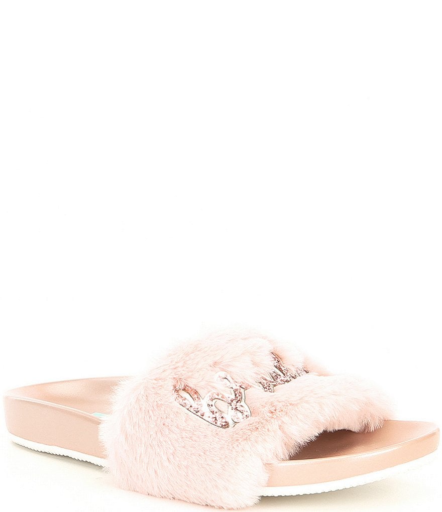 Blue by Betsey Johnson Lori Bridesmaid Faux-Fur Slides