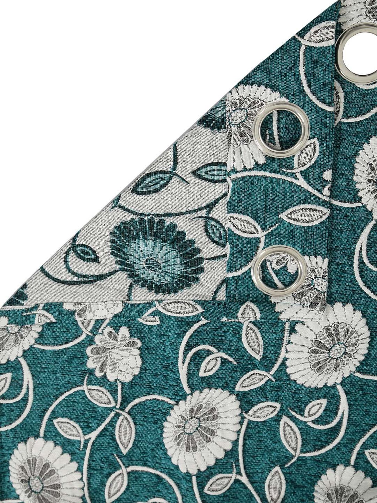 Klotthe Green & Grey Cotton 7 ft. Door Curtains - Set of 2