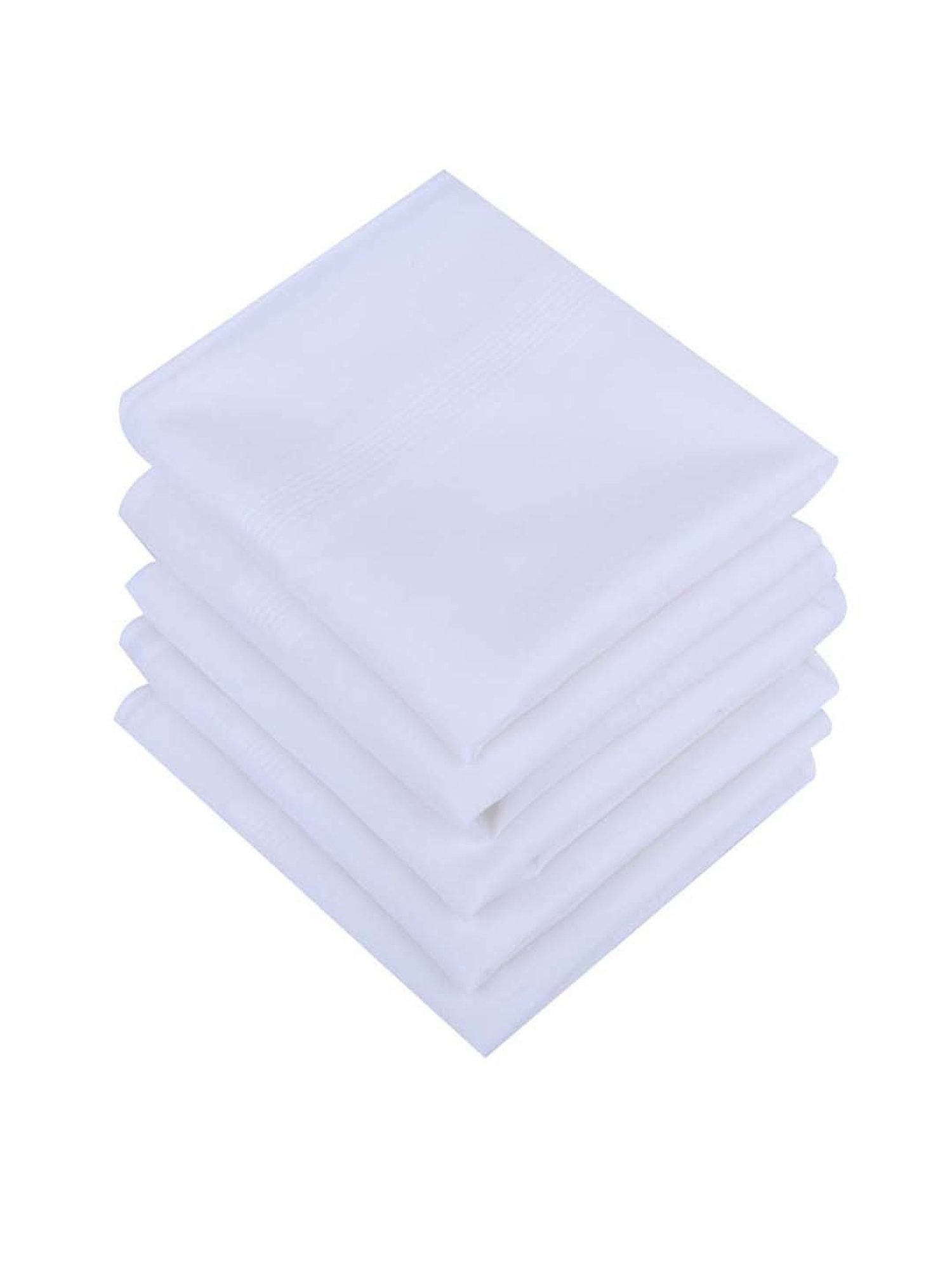 Dollar White Solid Handkerchiefs for Men - Pack of 10