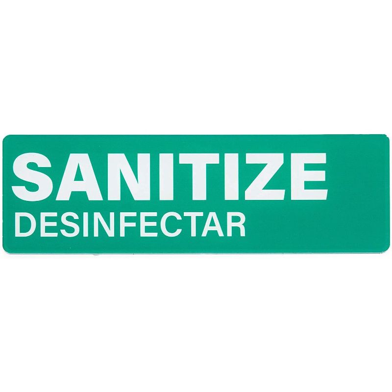 Stockroom Plus 3 Pack Magnetic Safety Signs, Wash Lavar, Rinse Enjuagar, Sanitize Desinfectar (9 x 2.76 in)