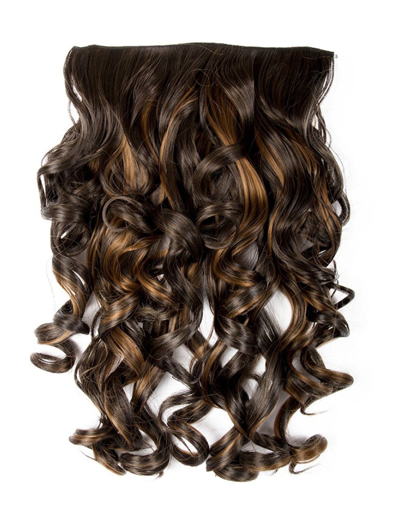 Streak Street Clip-In Step Curls Mix Brown Hair Extensions - 18 Inches