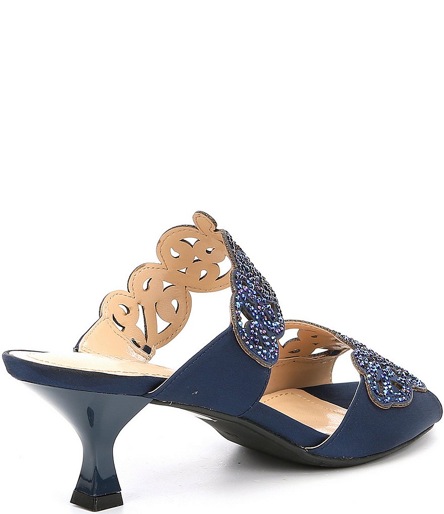 J. Renee Francie Satin Rhinestone Embellished Slides