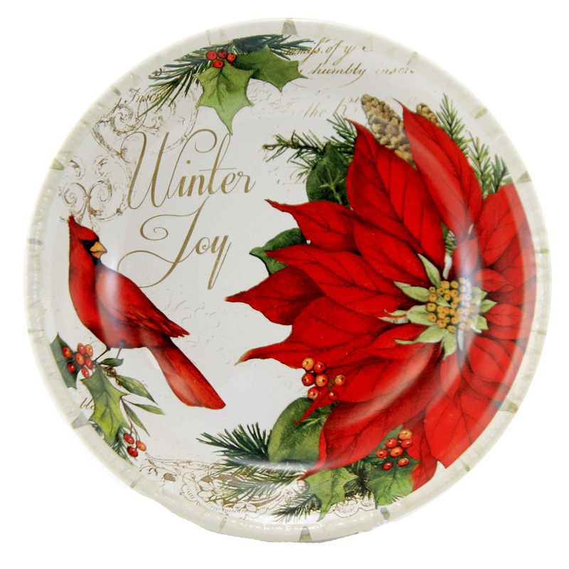 Tabletop 9.25" Winters Garden Soup Pasta St/4 Cardinal Poinsettia Certified International  -  Serving Bowls