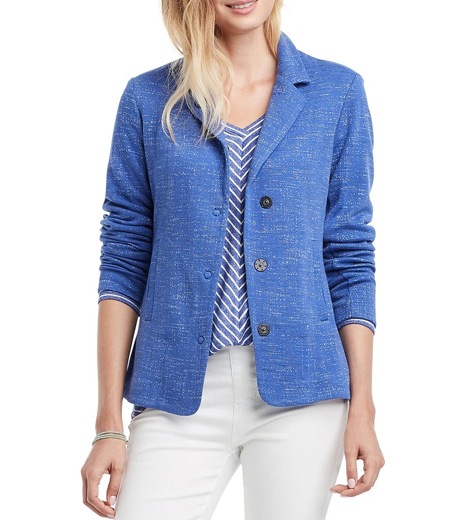 NIC + ZOE Milly Notch Lapel Snap Front Pocket Jacket
