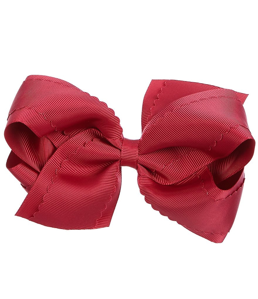 Copper Key Patterned Sparkle and Grosgrain Overlay King Bow