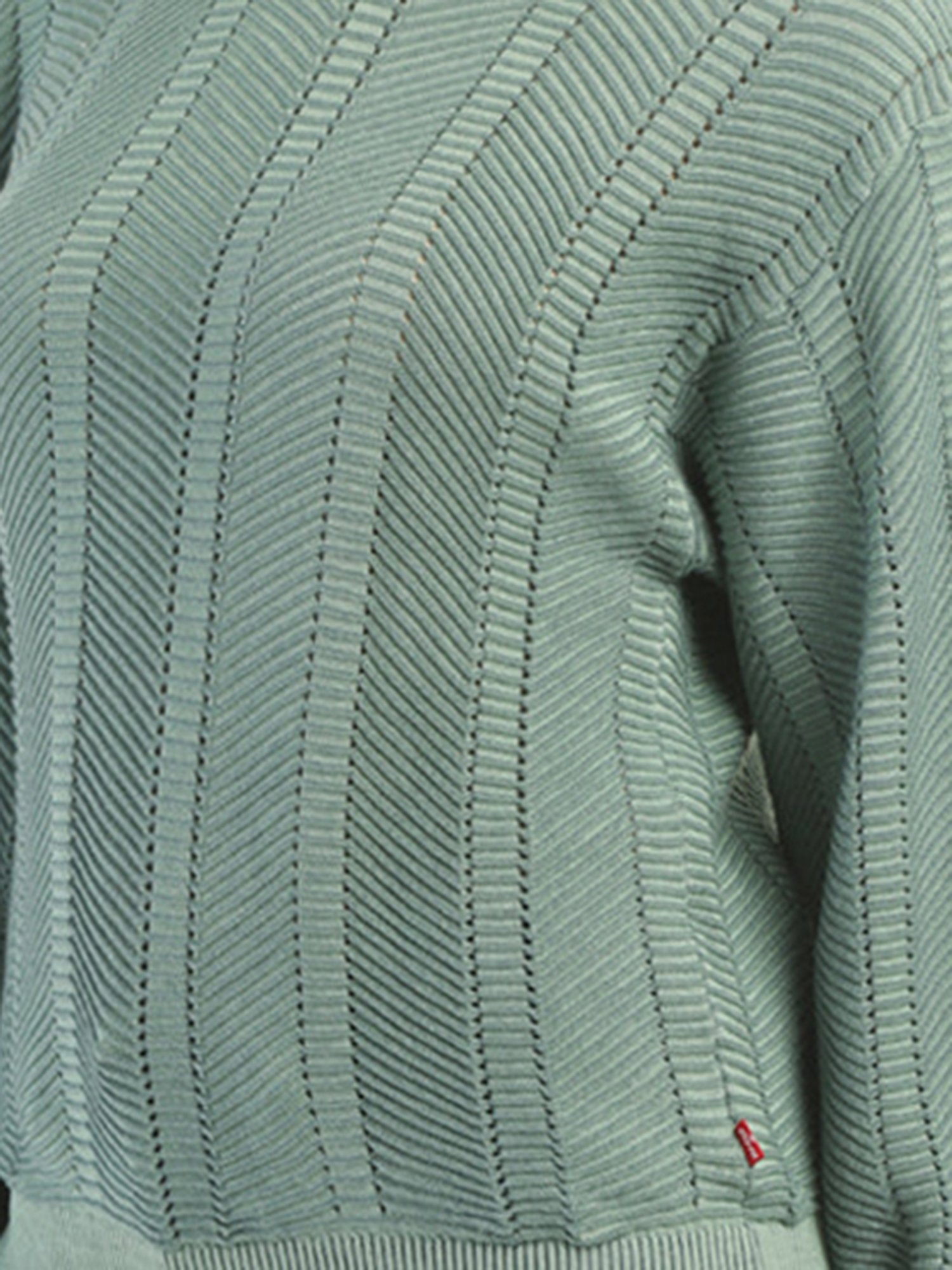 Levi's Sea Green Self Design Sweater