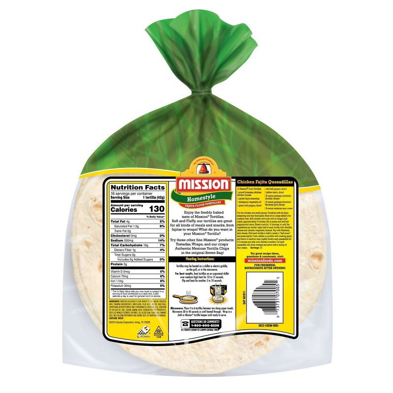 Mission Fajita Size Soft & Fluffy Tortillas - 24oz/16ct
