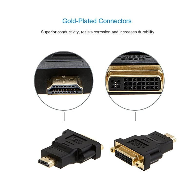 HDMI to VGA  GoldPlated HDMI to VGA Adapter Male to Female Compatible for Computer Desktop Laptop PC Monitor Projector HDTV Chromebook Raspberry Pi Roku Xbox and More Black