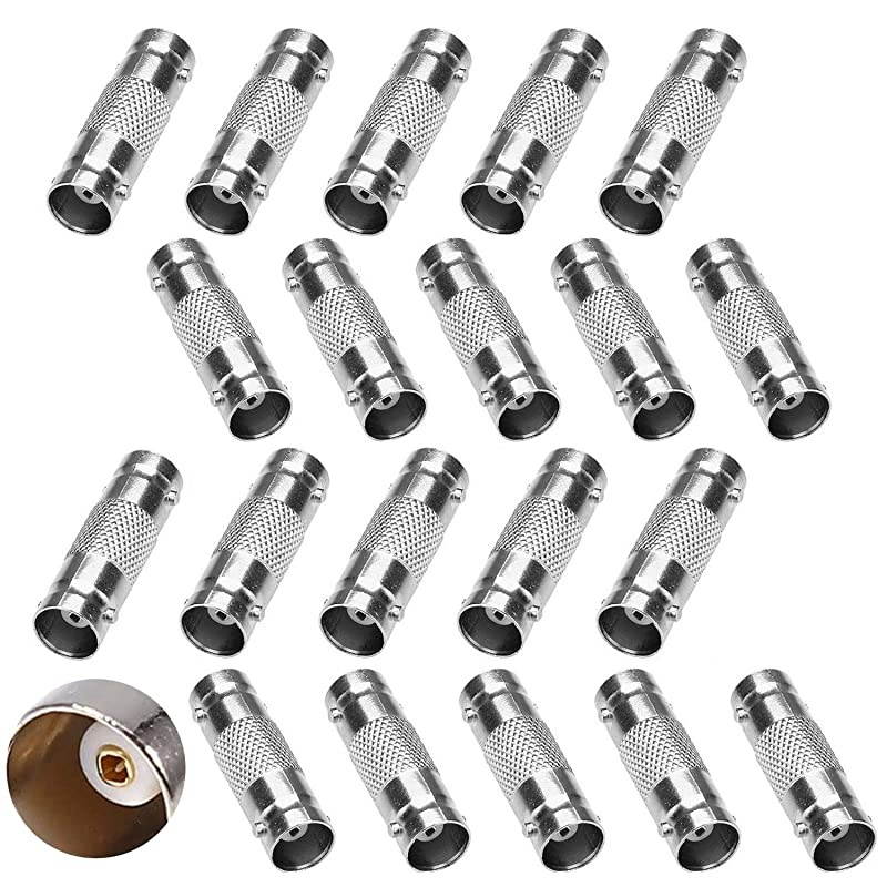 BNC Connectors 50 Pcs BNC Barrel connectors BNC Female to Female Straight Coupler Adapter for CCTV Camera Survelliance System