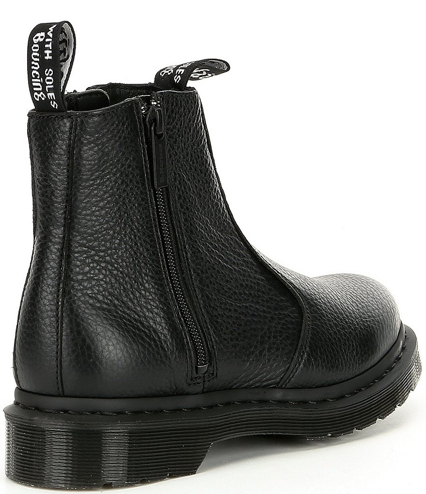 Dr. Martens Women's 2976 Milled Nappa Leather Zip Lug Sole Chelsea Boots