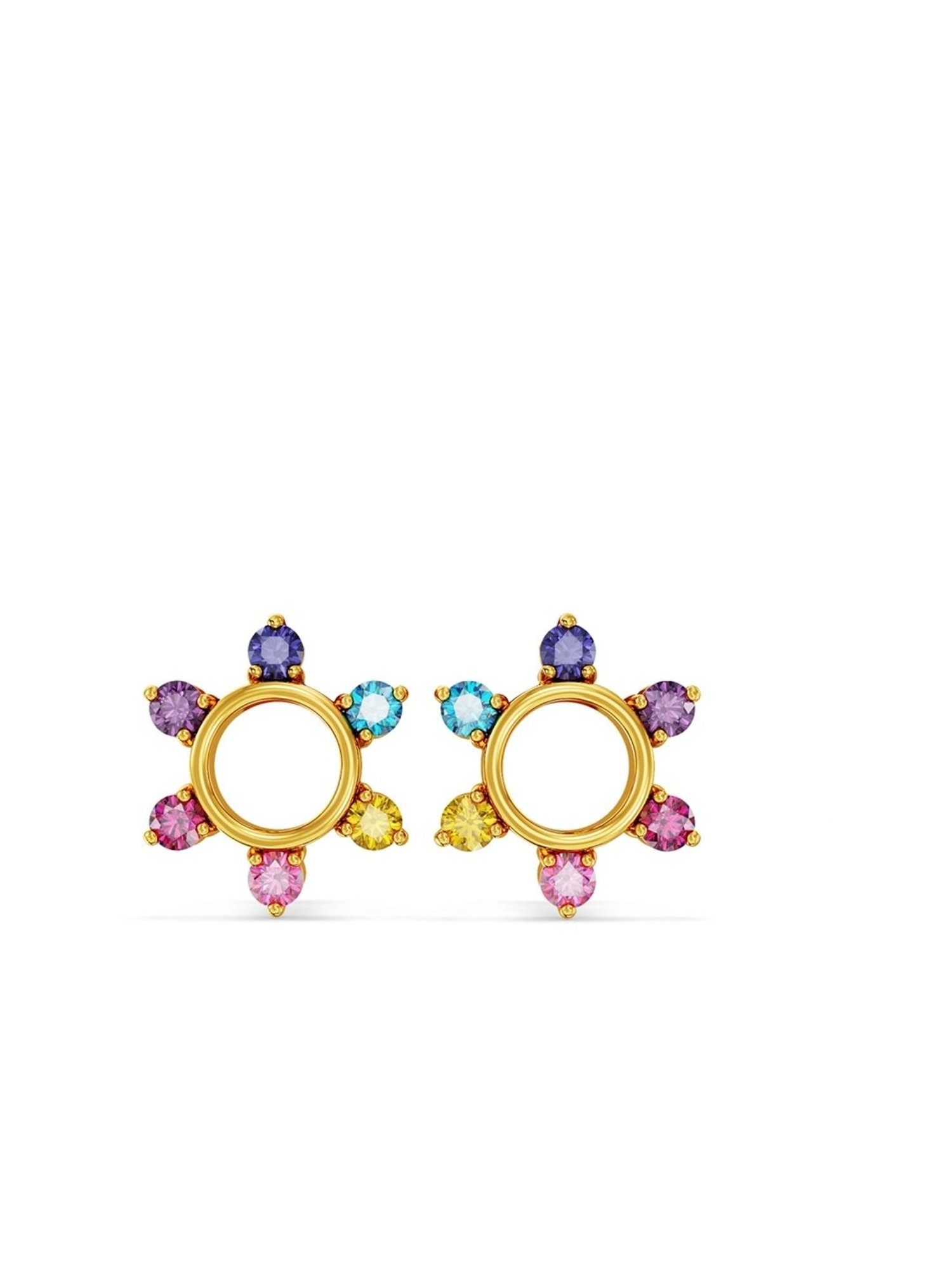Joyalukkas Gold 22K Color Spectrum Stud Earrings for Women
