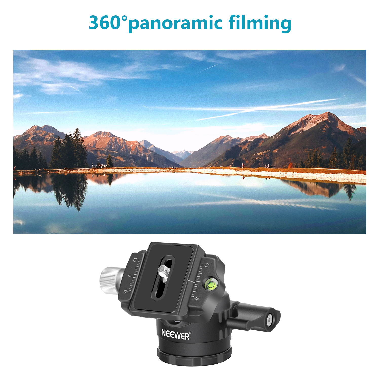 Neewer Low-Profile Ball Head 360 Degree Rotatable Tripod Head for DSLR Cameras Tripods Monopods