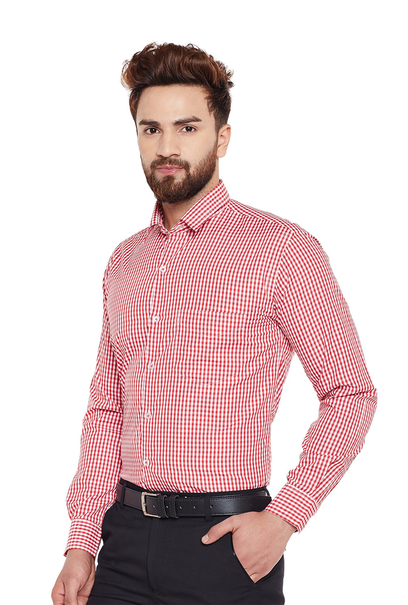 Hancock Red Full Sleeves Shirt