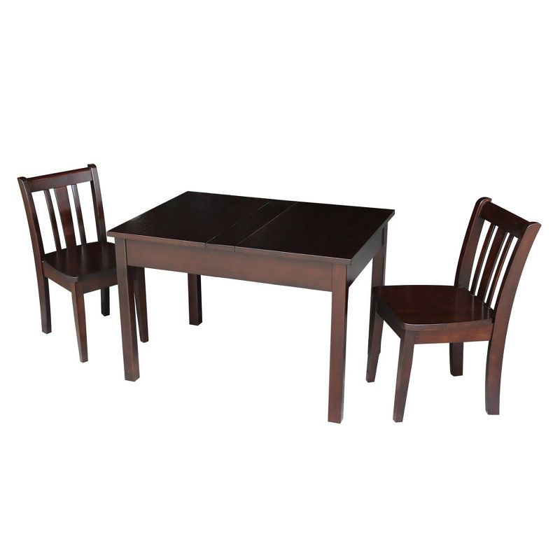 Kids' Storage Table with 2 San Remo Juvenile Chairs Rich Mocha - International Concepts