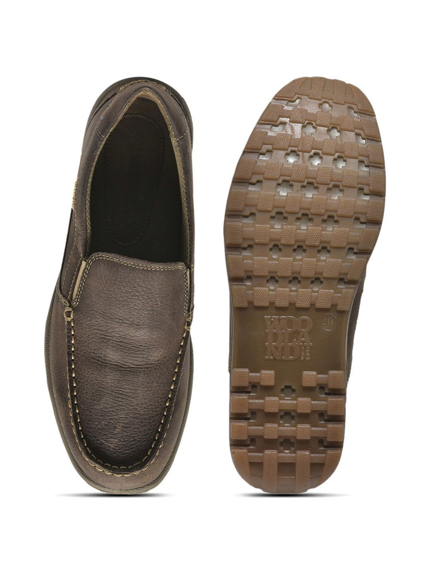 Woodland Men's Grey Casual Loafers