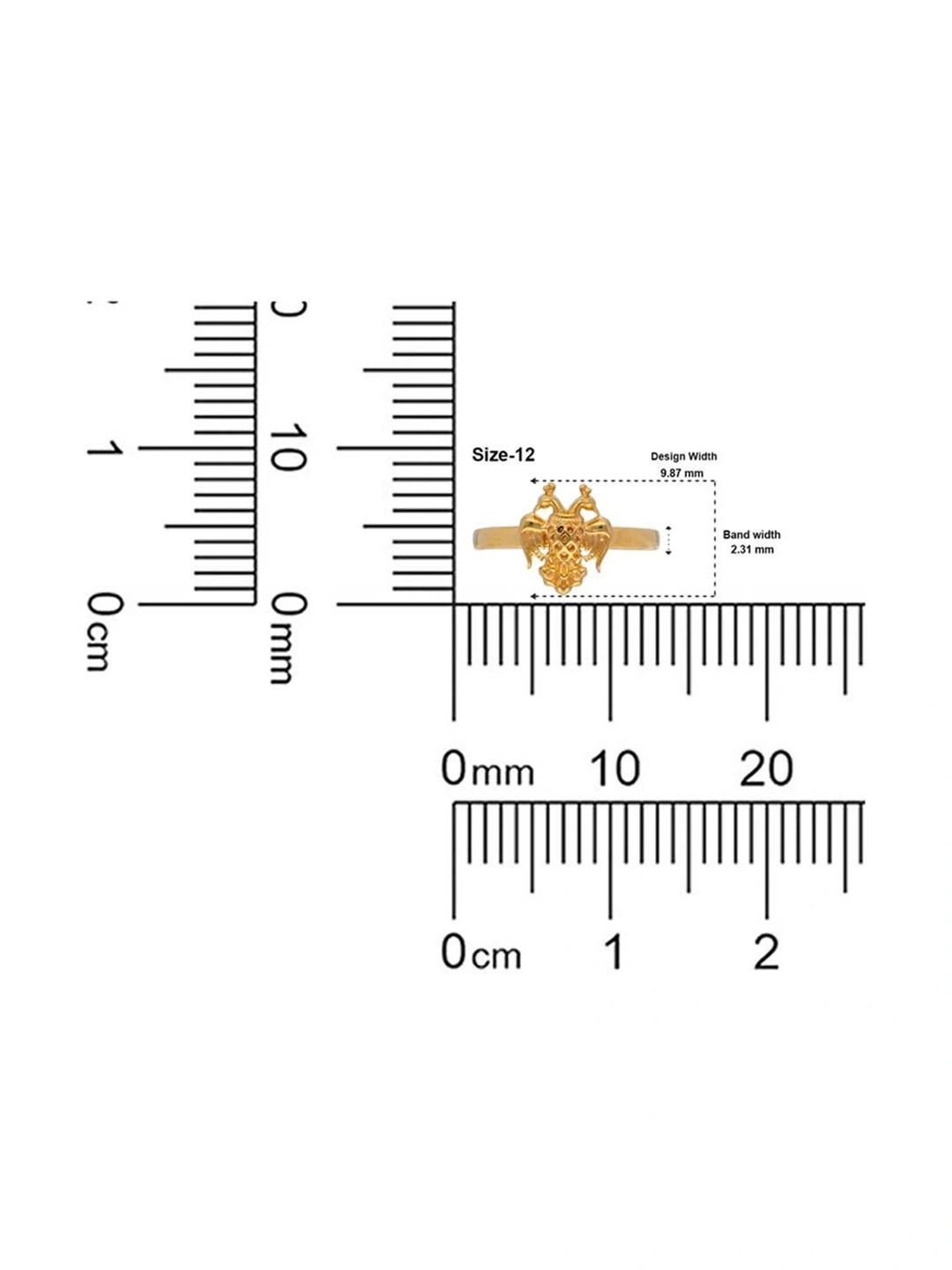CKC Regal Charm: Gold Plain Gandaberunda Motif Ring