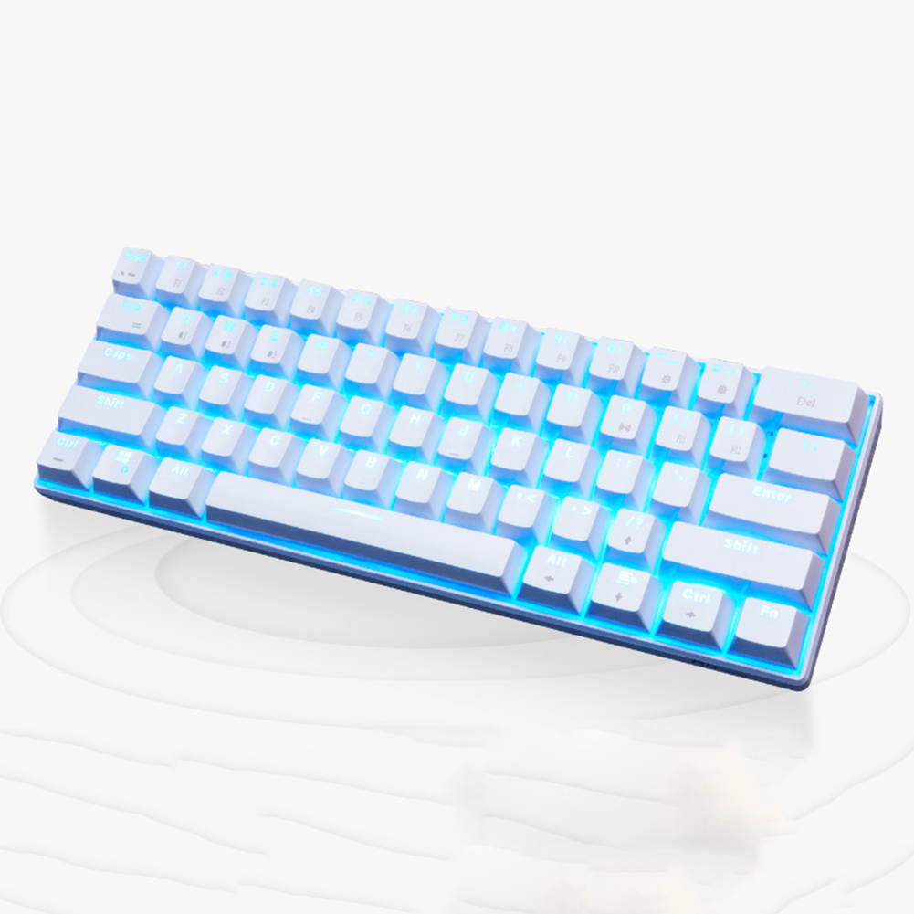 Mechanical Keyboard, RK61 Wired / Wireless Bluetooth 61 Keys LED Backlit USB Ergonomic Quickfire Keys Waterproof Gaming Keyboard with Full Anti-ghosting Keys  Rechargea Lithium Battery for Gamers