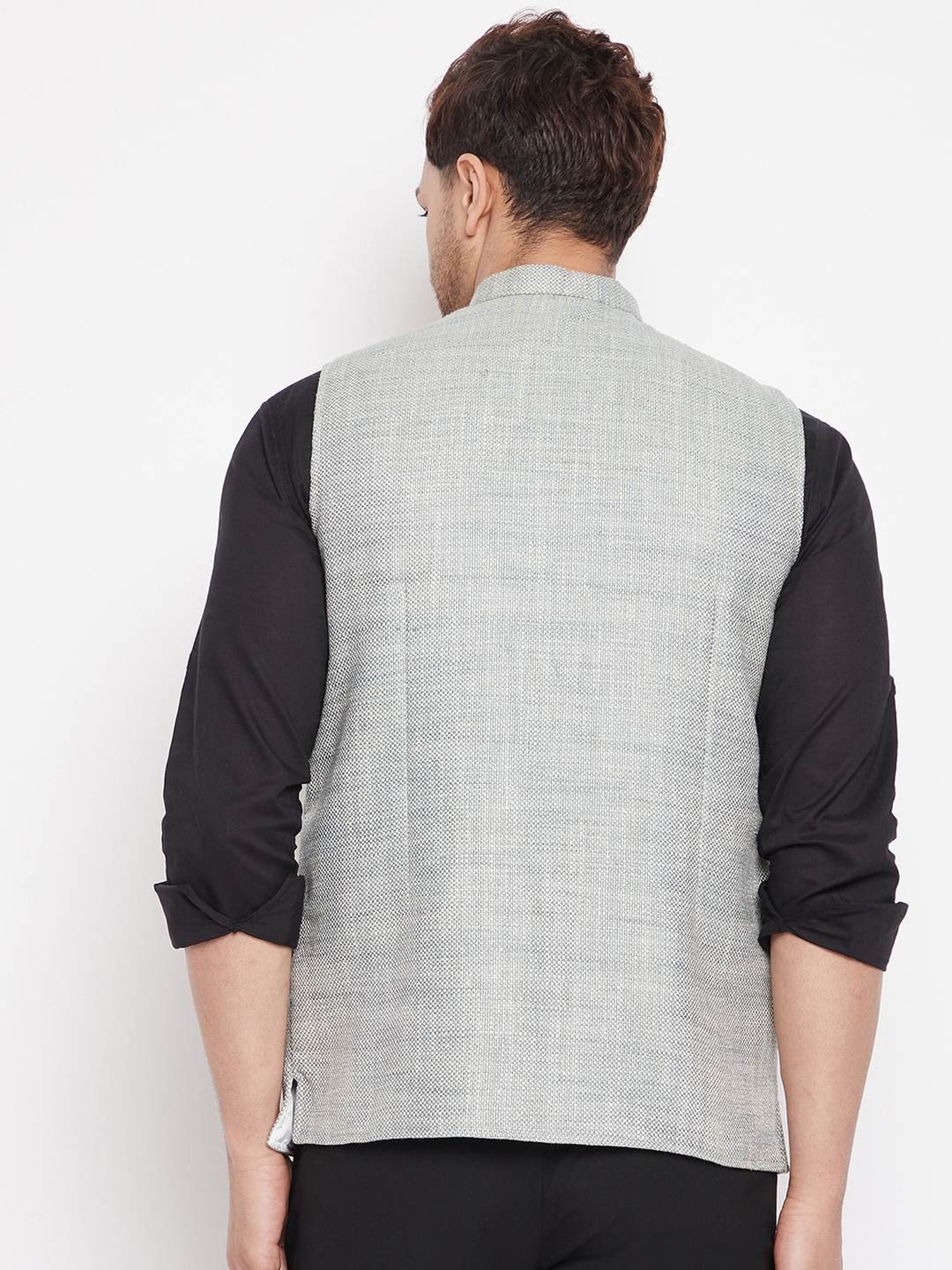 Even Green Regular Fit Self Pattern Nehru Jacket