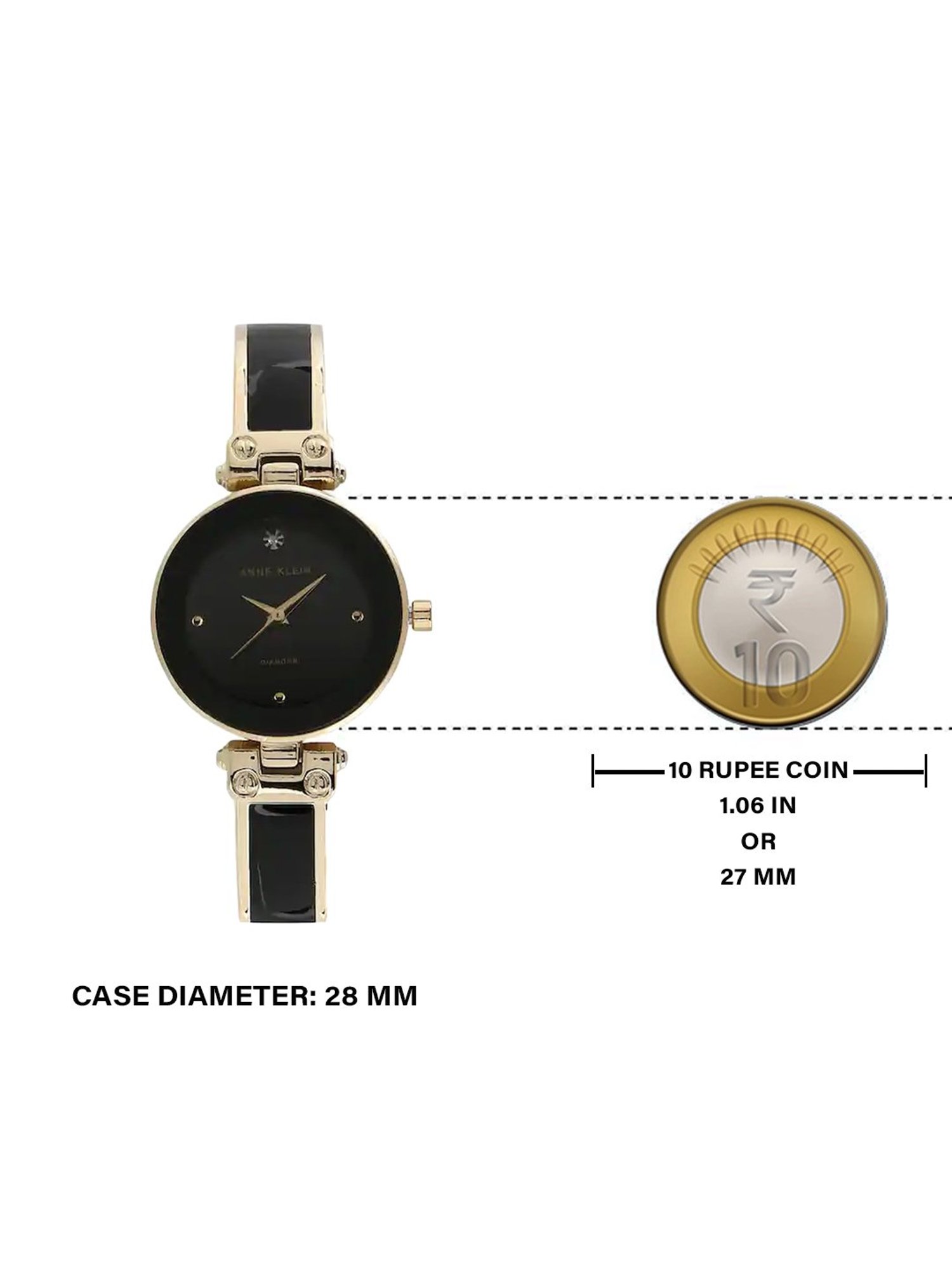 Anne Klein NCAK1980BKGB Diamonds Analog Watch for Women