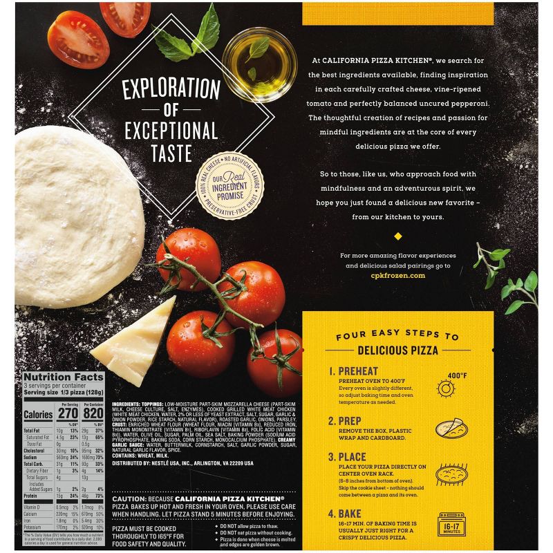 California Pizza Kitchen Roasted Garlic Chicken Crispy Thin Crust Frozen Pizza - 13.5oz