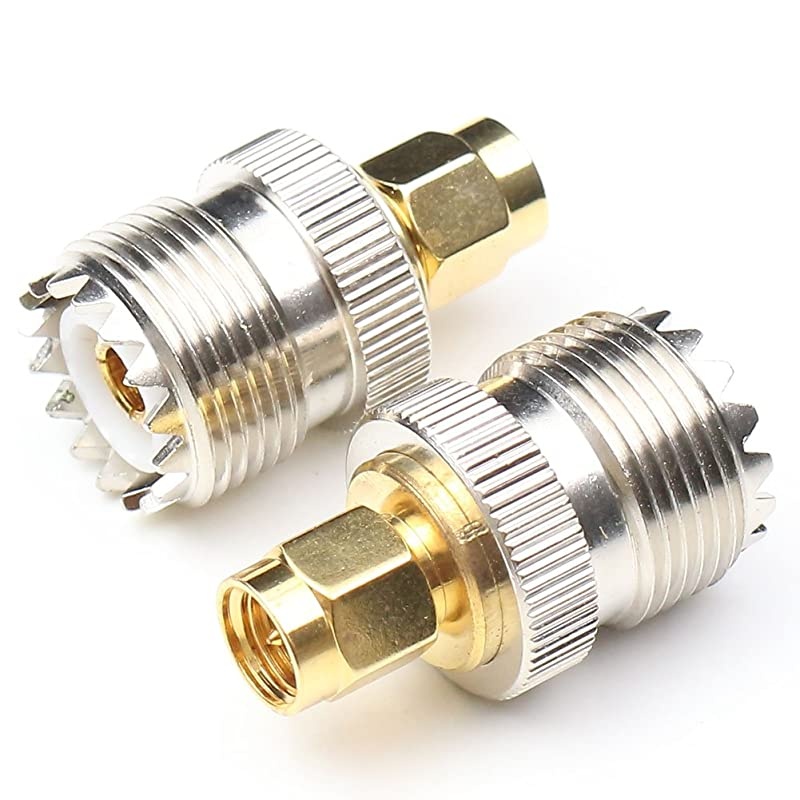 SMA Male to UHF Female ConnectorsSMA Connect to Antenna Adapters Pl259 RF Coax Cable Connectors End Fittings
