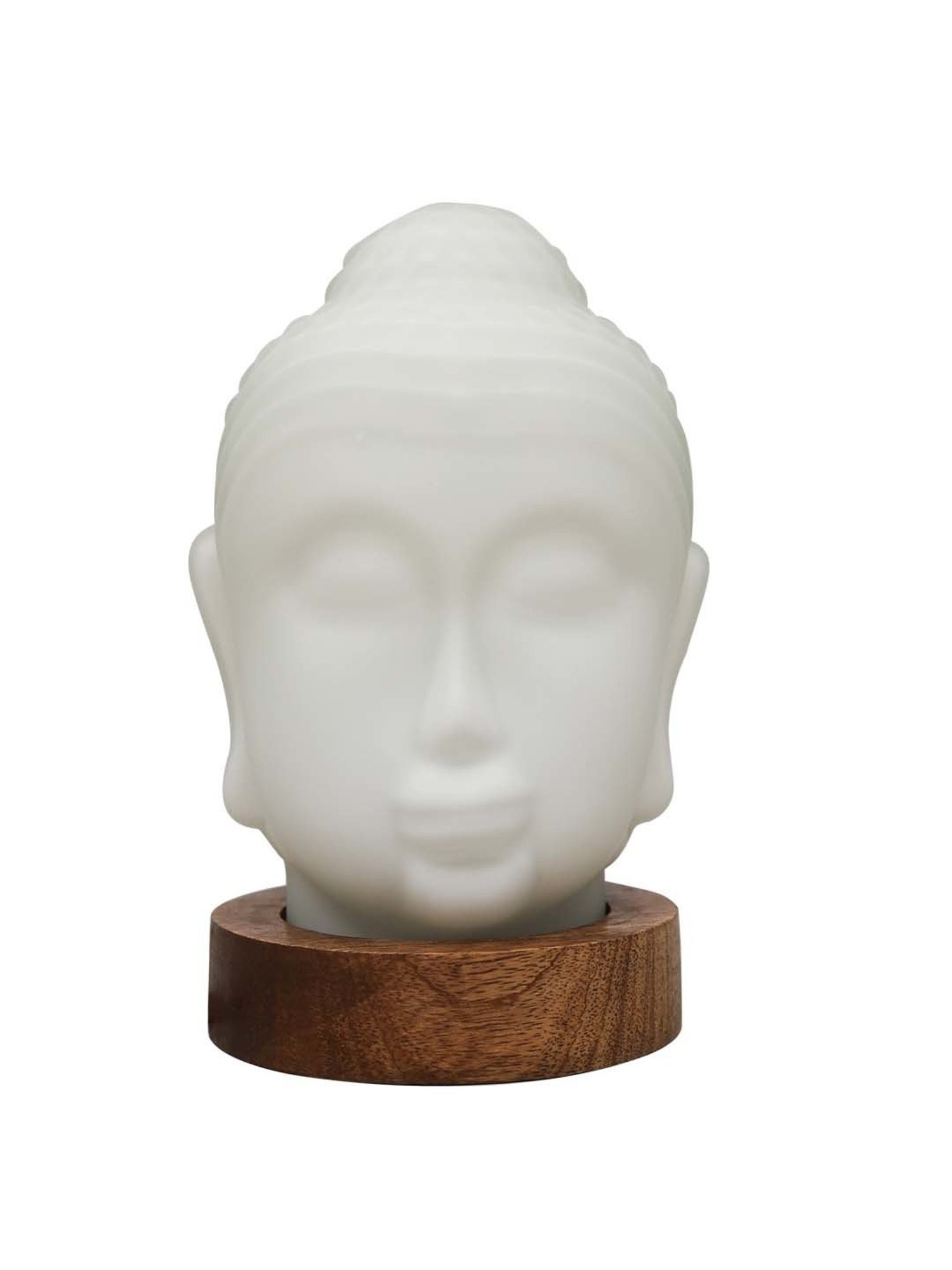 Homesake White Glass Meditation Buddha Statue Decor For Home