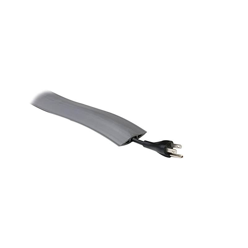 Floor Cord Management Kit, Corduct, Cord Protector, Wire Organizer and Hider, Rubber Cable Cover and Concealer, Gray, 5 Feet, CDG-5