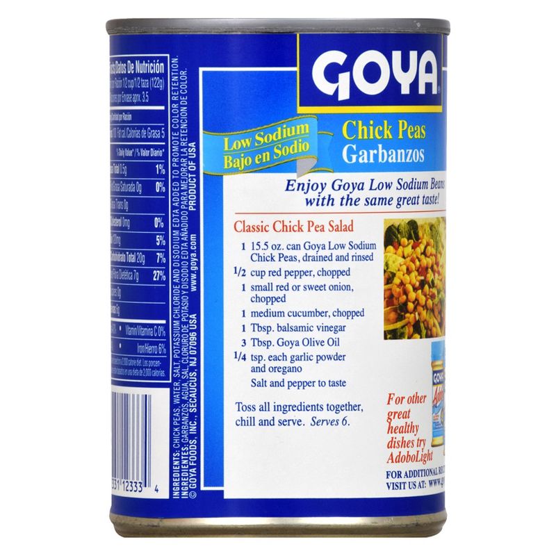 Goya Foods Low Sodium Chickpeas 15.5oz