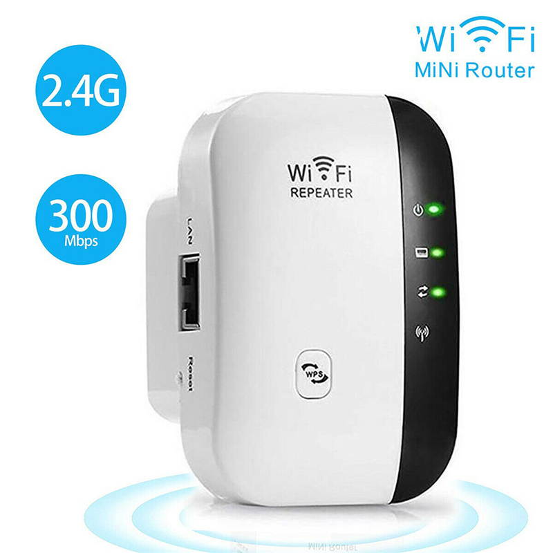 WiFi Extender Range Repeater 300Mbps Wireless Internet Signal Booster 2.4GHz Network Blast, Cover Long Range and Eliminate WiFi Dead Spots High Compatibility Upgraded Firmware